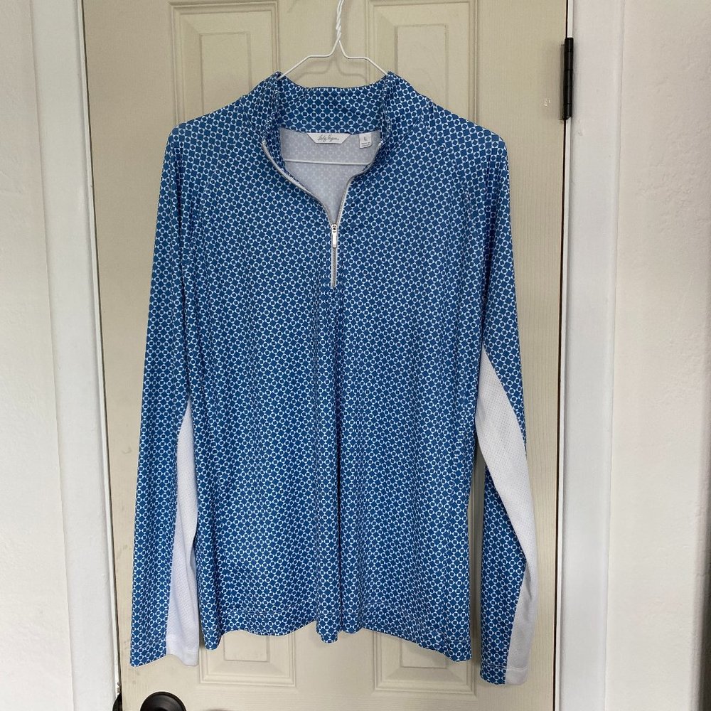 Lady Hagan Women's Blue & White Half Zip Golf Shirt - L
